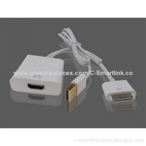 Digital AV HDMI® Adapter to HDTV for New iPad 2, 3, iPhone 4S/4G/iPod Touch with USB Charging